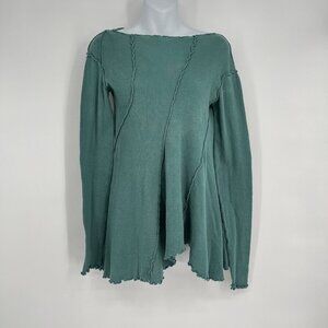 We The Free Teal Long‎ Sleeve Asymmetrical Hem Top